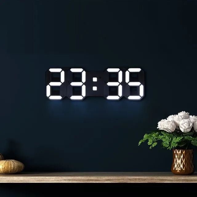 Modern 3D LED Wall Clock – Stylish Design with Dimmer Function
