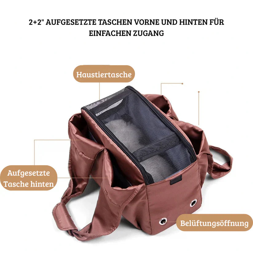 Geräumige und leichte Tragetasche für Haustiere mit atmungsaktivem Design