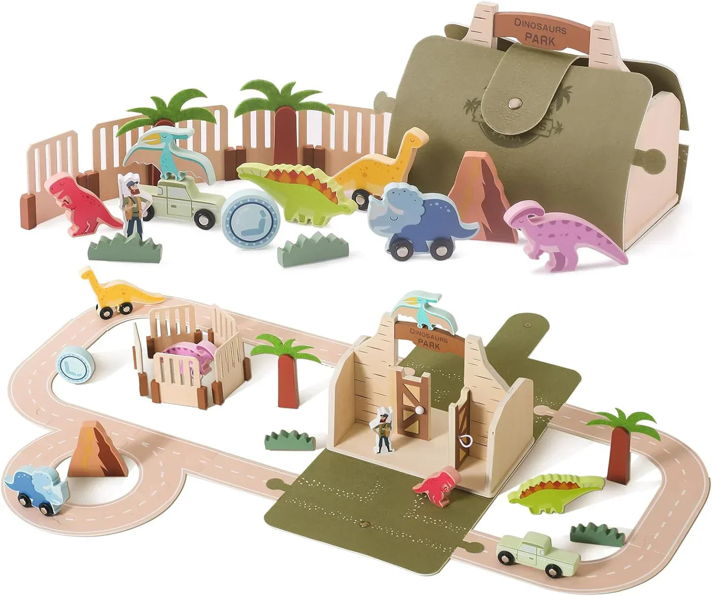 Holzspielset Dino-Park – Prähistorischer Spielspaß für Kinder