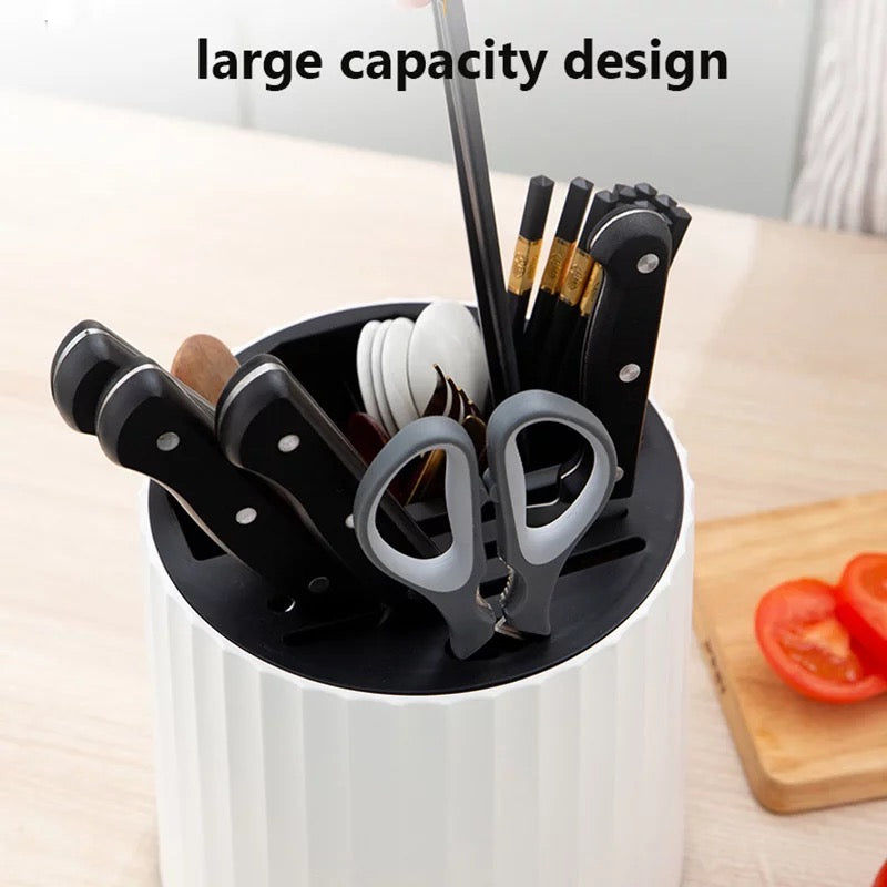 360° drehbarer großer Küchenorganizer für Messer und Besteck
