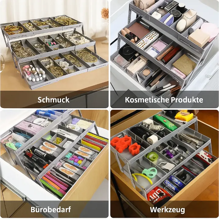 Platzsparender 3-stufiger Schubladenorganizer – Flexibel und Praktisch