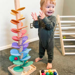 Regenturm mit Klang – Pädagogisches Holzspielzeug mit Murmeln für Kinder