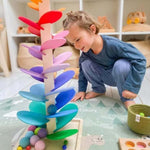 Regenturm mit Klang – Pädagogisches Holzspielzeug mit Murmeln für Kinder