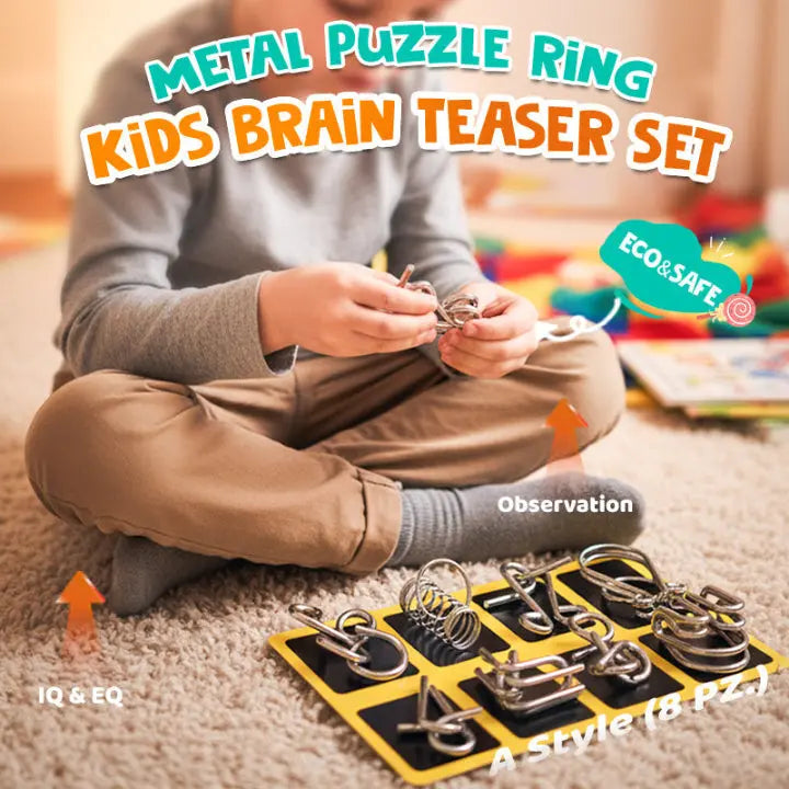 Fascinierendes Metall-Puzzle Set – Ideal für Feiertage und Spielabende, 8-teilig