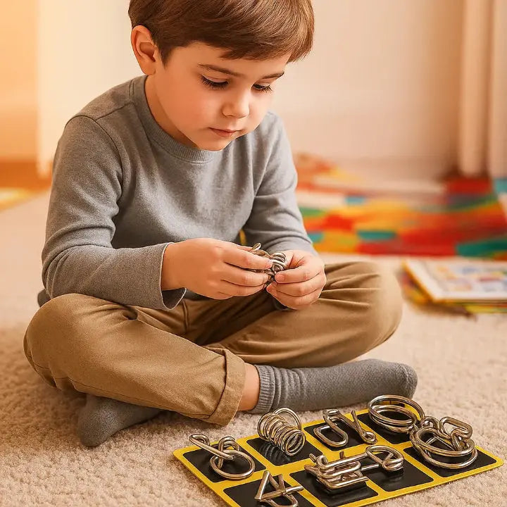 Fascinierendes Metall-Puzzle Set – Ideal für Feiertage und Spielabende, 8-teilig