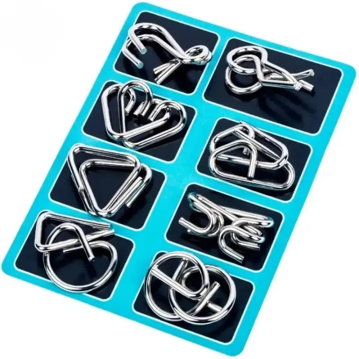 Fascinierendes Metall-Puzzle Set – Ideal für Feiertage und Spielabende, 8-teilig