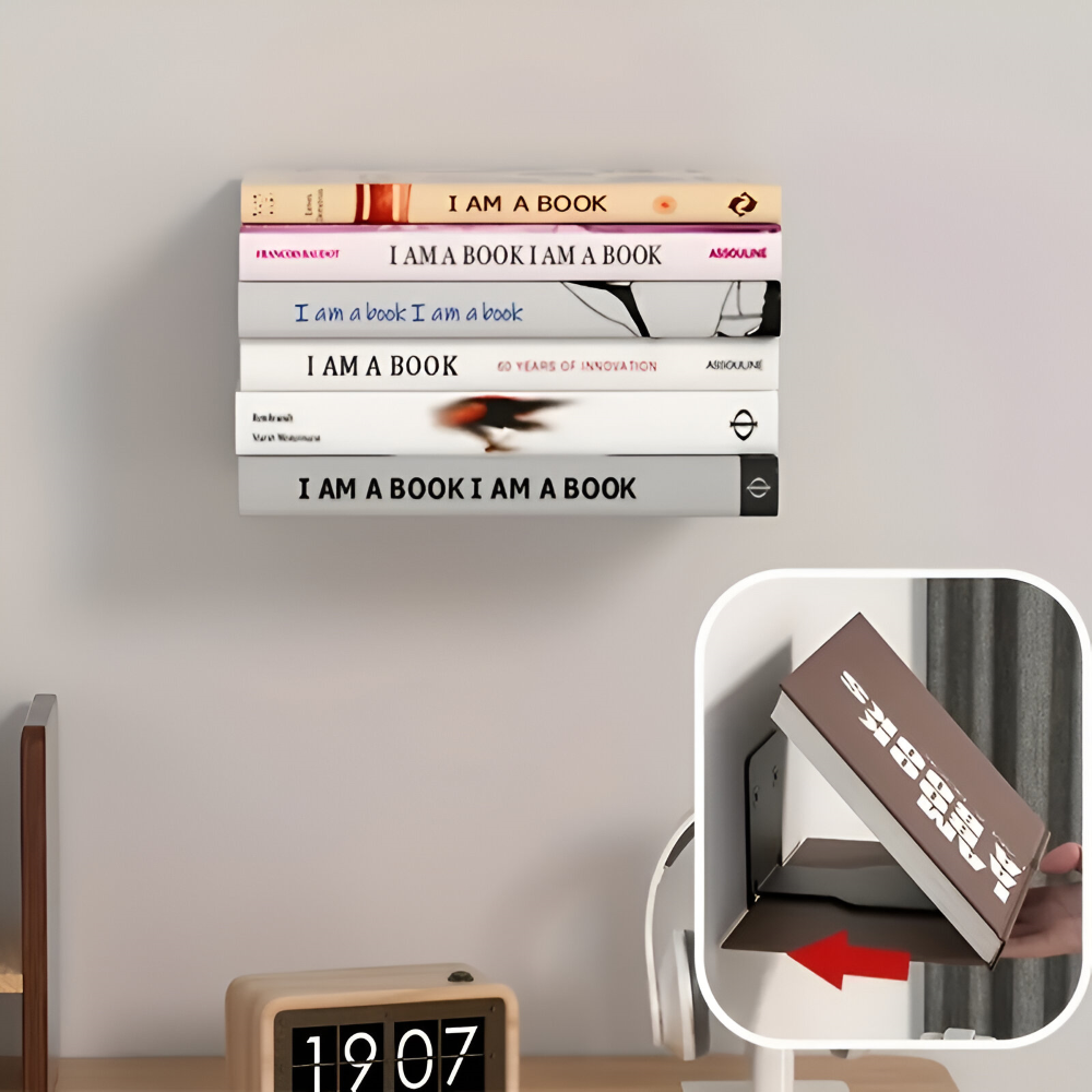 Schwebendes Bücherregal – Bücher Schwebend An Der Wand – 2er Set