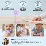 Zahnungsspielzeug aus lebensmittelechtem Silikon – Beißring und Rassel