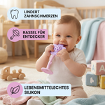 Zahnungsspielzeug aus lebensmittelechtem Silikon – Beißring und Rassel