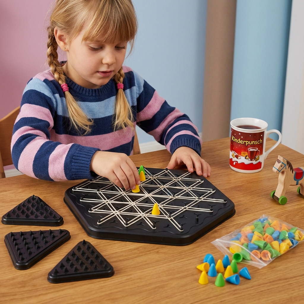 Familien Spiel mit Dreieckigem Gummi Band für Schach