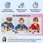 3D Holzpuzzle in Würfelform – Lern- und Knobelspiel für Kinder (54 Teile)