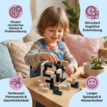 3D Holzpuzzle in Würfelform – Lern- und Knobelspiel für Kinder (54 Teile)