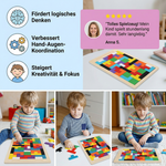 Montessori Lernspiel für Kinder – Buntes Holz Tangram Puzzle