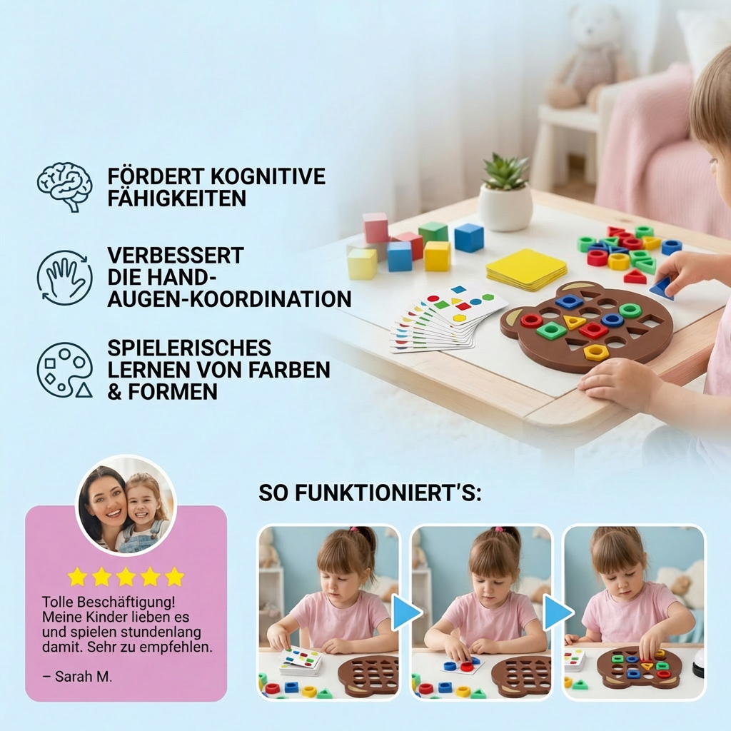 Kreatives Lernspielzeug für Kinder – Farb- und Formen-Erkennungsspiel