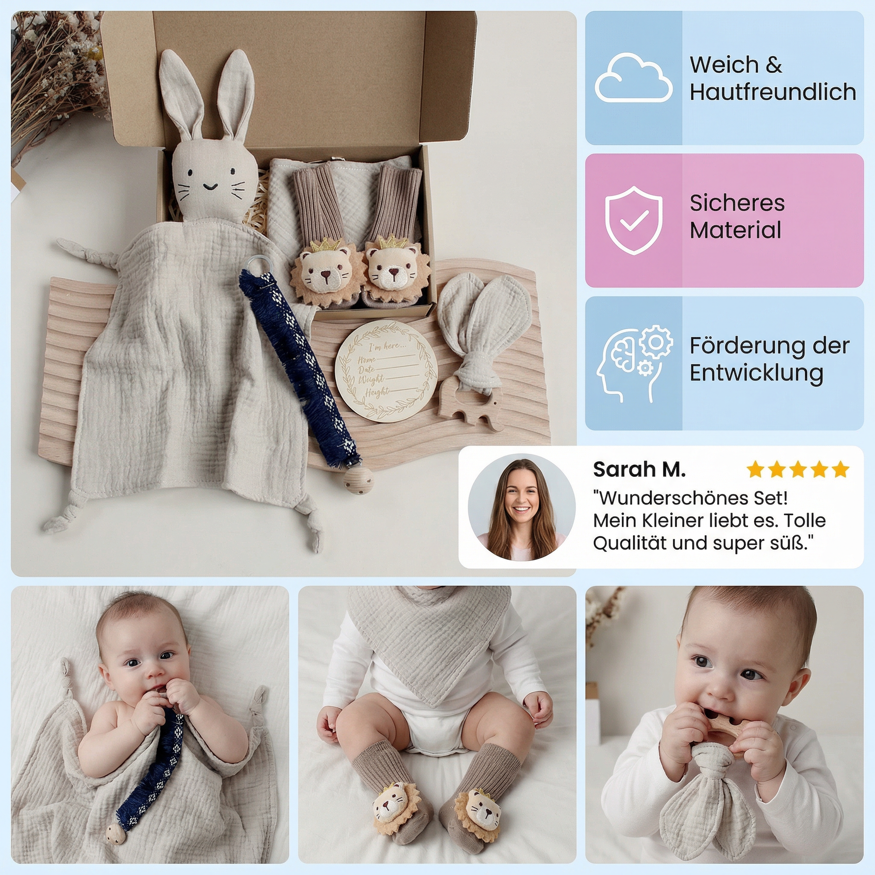 Set mit 6 Teilen für Neugeborene – Erstausstattung für Babys