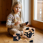3D Holzpuzzle in Würfelform – Lern- und Knobelspiel für Kinder (54 Teile)