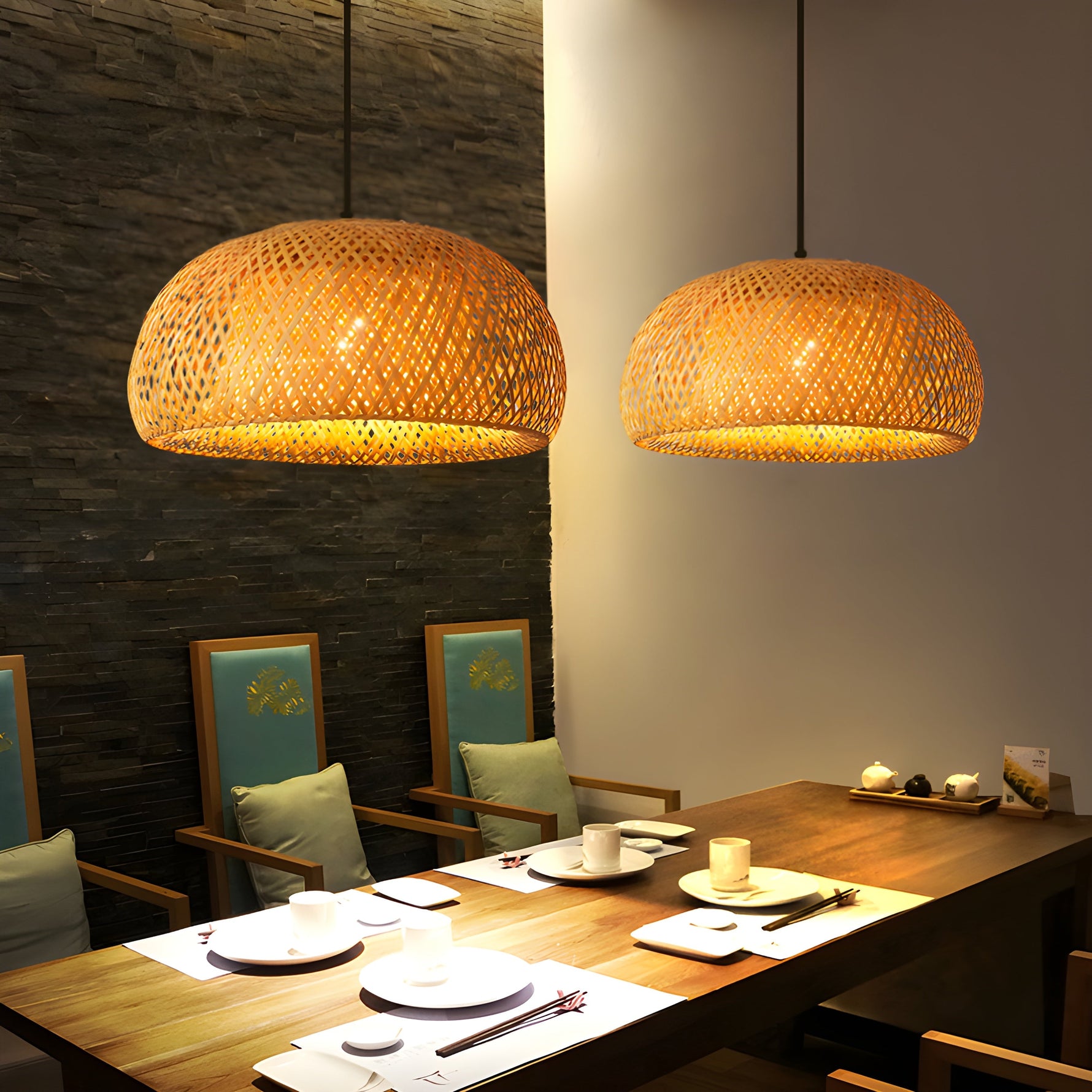 Bambuslampe im handgeknüpften chinesischen Stil