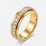 Eleganter Rotationsring mit Zirkonia-Steinen