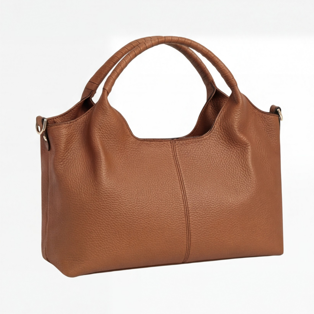 Elegante Hobo-Tasche aus weichem Kunstleder mit Fächern
