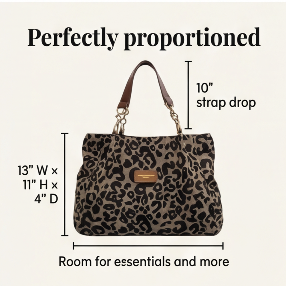 Elegante Leopardentäschchen mit Goldkette
