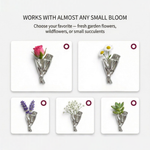 Elegante Brosche mit Mini-Vase für frische Blumen