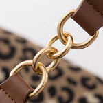 Elegante Leopardentäschchen mit Goldkette