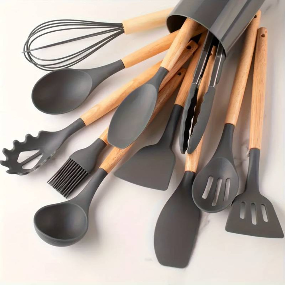 12-teiliges Premium Küchenhelfer-Set aus Edelstahl und Silikon