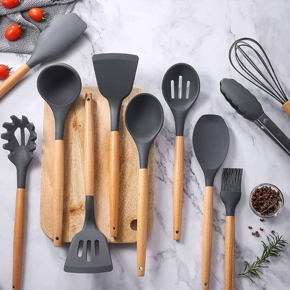 12-teiliges Premium Küchenhelfer-Set aus Edelstahl und Silikon