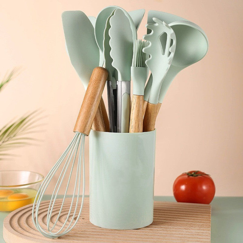 12-teiliges Premium Küchenhelfer-Set aus Edelstahl und Silikon