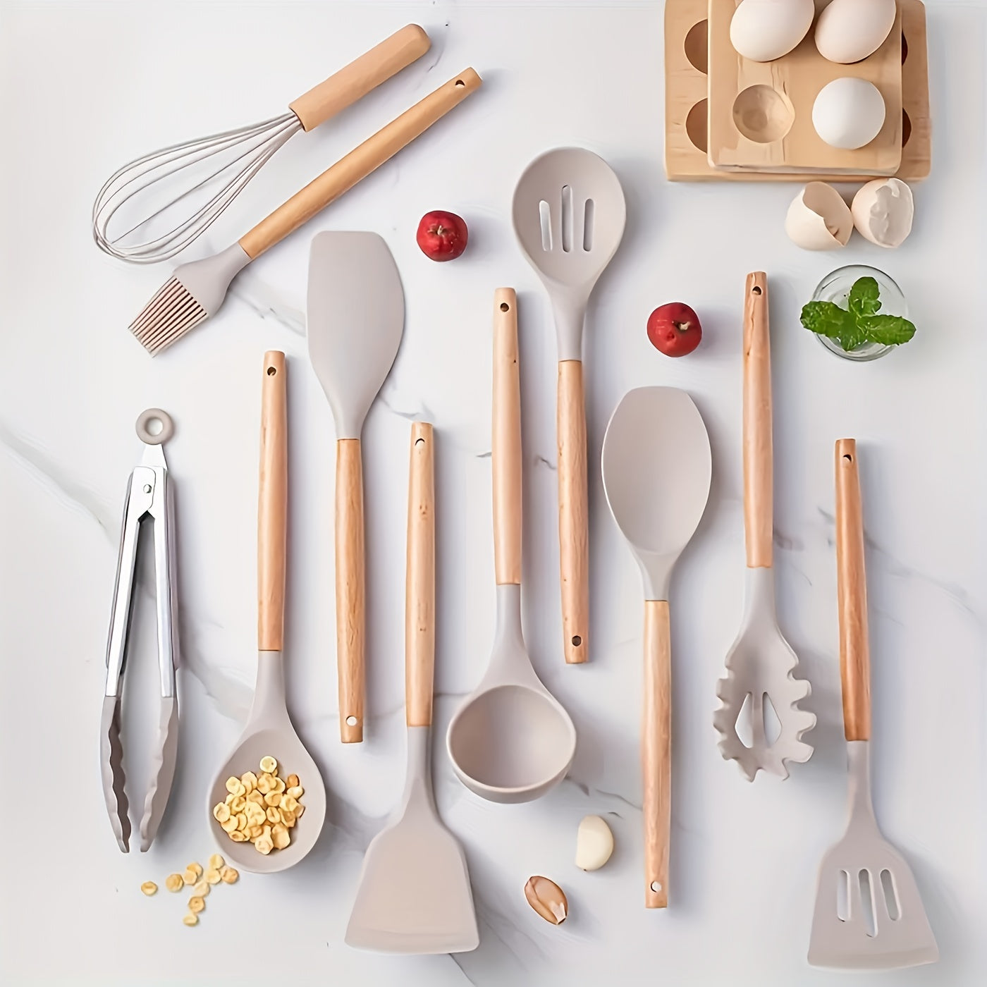 12-teiliges Premium Küchenhelfer-Set aus Edelstahl und Silikon