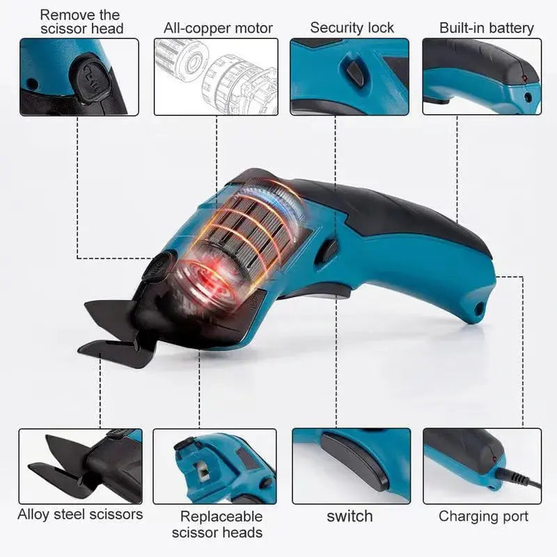 Kabellose elektrische Scheren – USB wiederaufladbar mit ergonomischem Griff