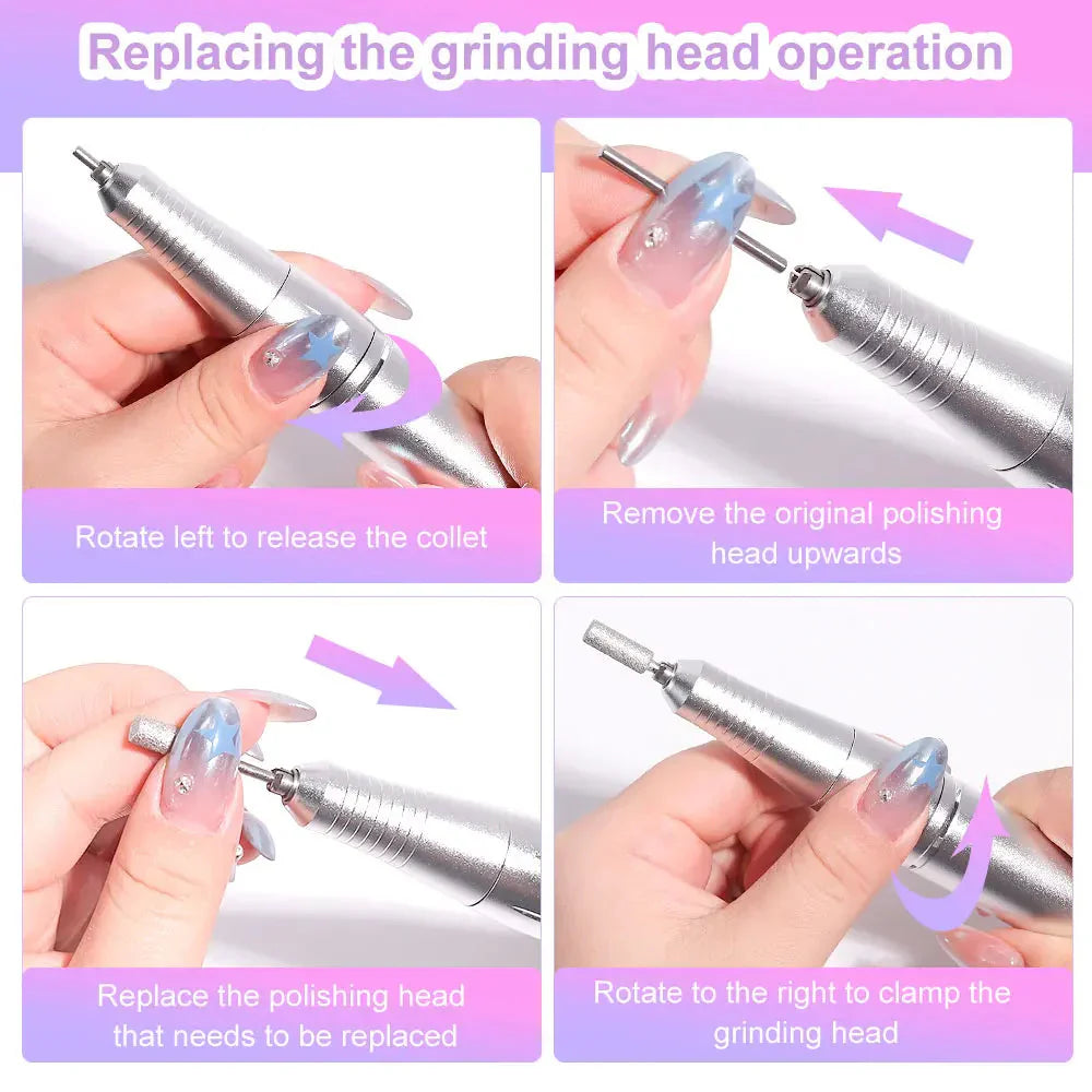 Kabelloser Nagelbohrer mit LCD-Anzeige und leisem Motor