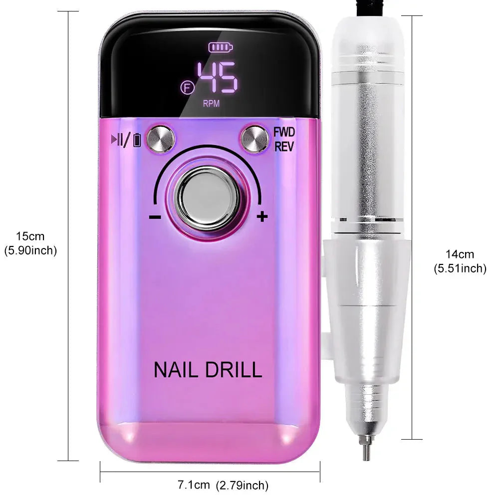 Kabelloser Nagelbohrer mit LCD-Anzeige und leisem Motor