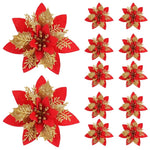 Weihnachtsblumen – Luxus Kunstblumen in Rot, Pink und Gold für Festdekoration