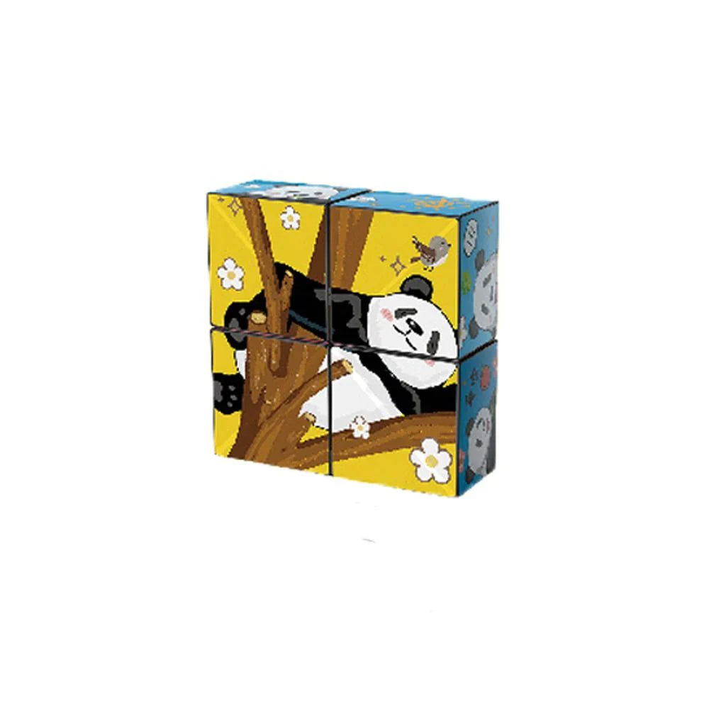 Tiermotiv-Rätselwürfel für Kinder – Pädagogisches Spielzeug mit Panda