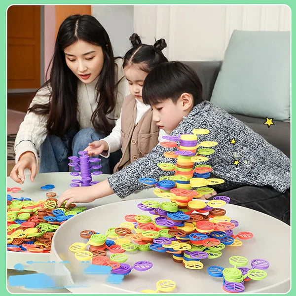 KidzWiz - Colorful Wooden Stacking Game for Kids: Learn and Have Fun