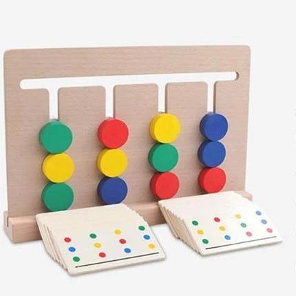 KinderLuxe - Educational Wooden Toy with Four Colors in Montessori Style