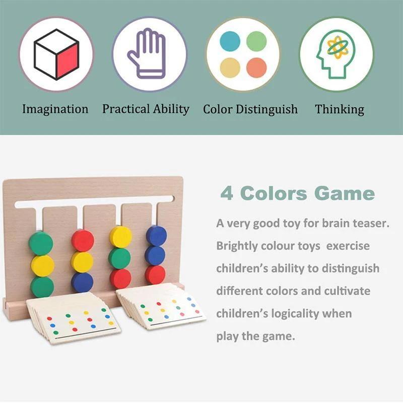 KinderLuxe - Educational Wooden Toy with Four Colors in Montessori Style