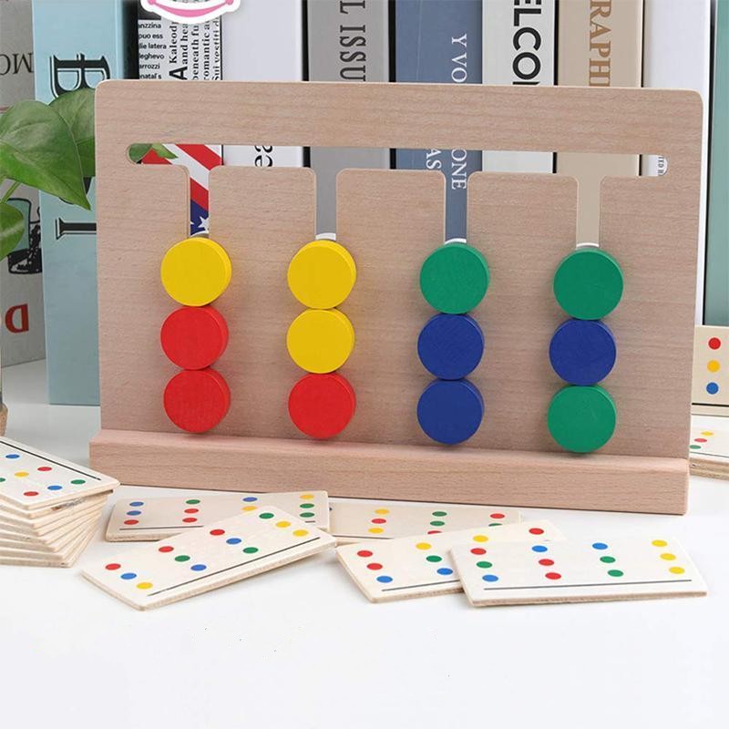 KinderLuxe - Educational Wooden Toy with Four Colors in Montessori Style