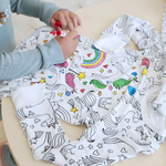 Kinder Schlafanzug Set aus Baumwolle zum Ausmalen für Weihnachten