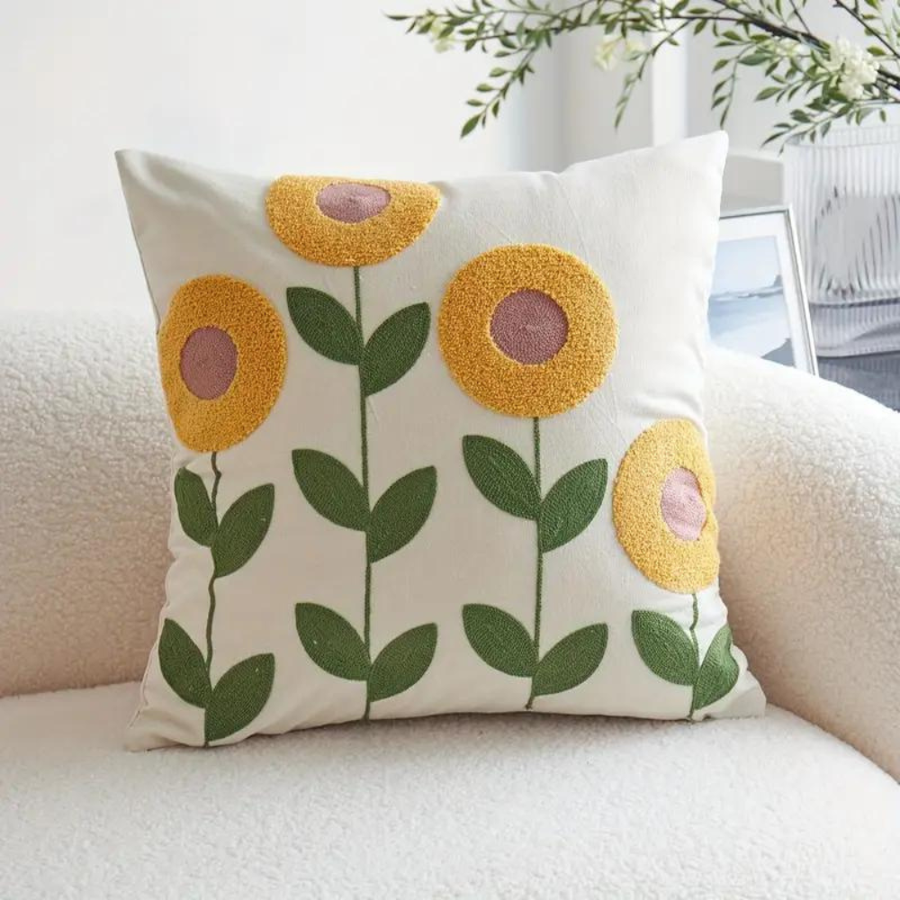 Kissenbezug mit Botanischem Design | Weich und Formbeständig | Pflegeleicht
