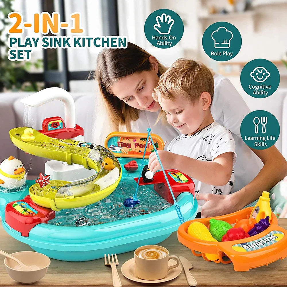 Spielküche mit Angelset – Interaktives Wasserspielzeug für Kinder