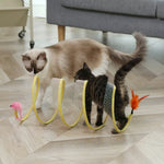 Katzenspaß Deluxe | Faltbarer Katzentunnel mit Spielzeug