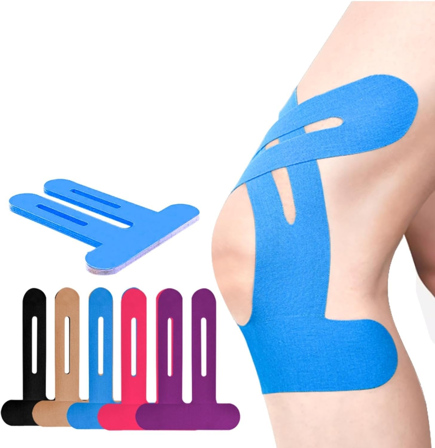 Kniebandage | Vorgefertigtes Kinesio-Tape | Atmungsaktive Unterstützung