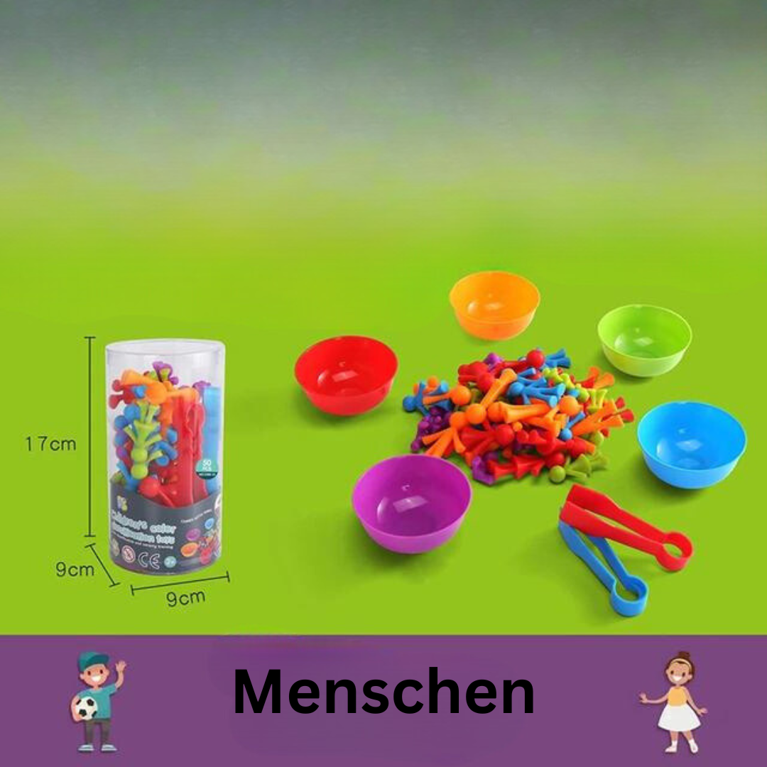 Buntes Sortierspiel nach Montessori-Prinzipien