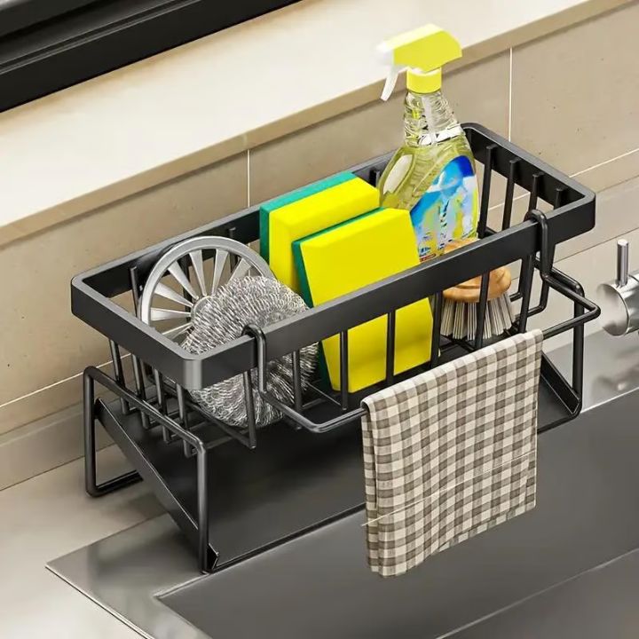 Praktisches Spülbeckenregal | Rostfrei | Mit Handtuchhalter | AquaOrganizer