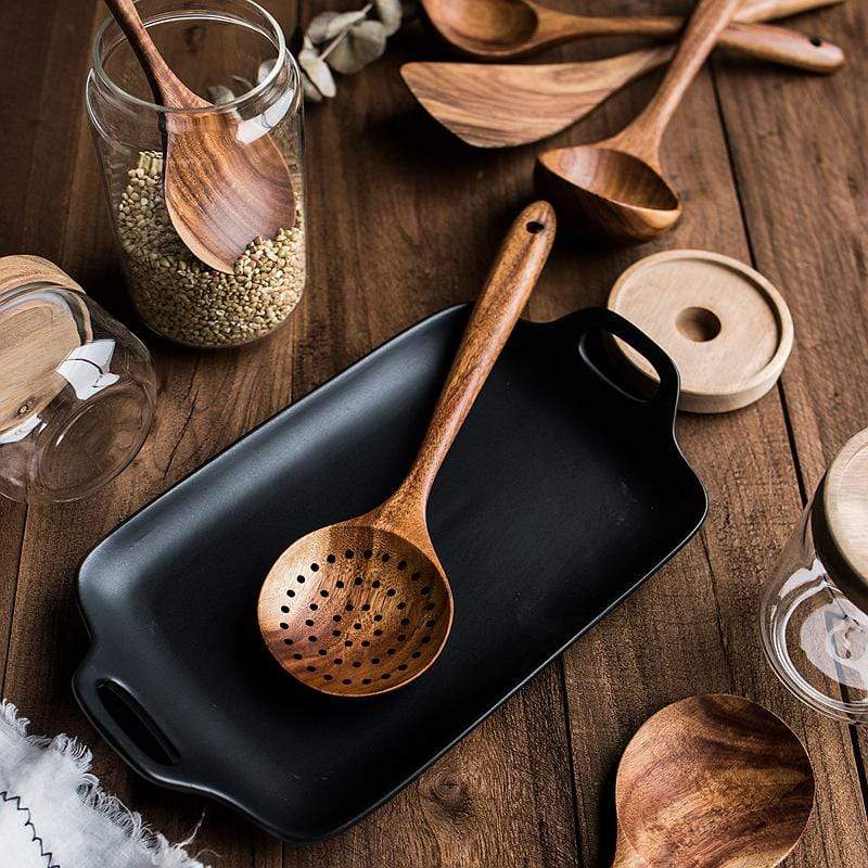 Nature-Inspired Wooden Kitchen Utensil Set