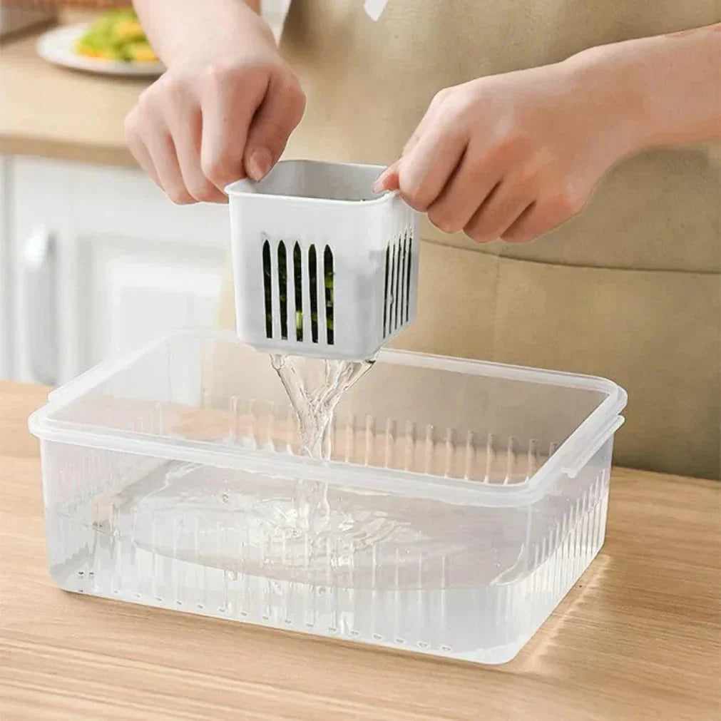 Praktischer Kühlschrank-Organizer | Feuchtigkeitsabweisende Box mit Einsätzen