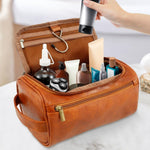 Elegante Reise-Kosmetiktasche aus hochwertigem Leder