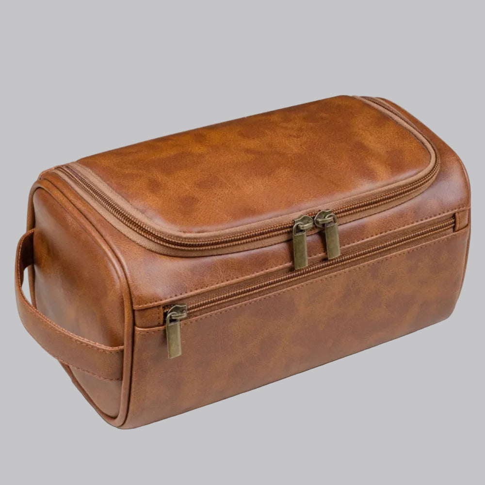 Elegante Reise-Kosmetiktasche aus hochwertigem Leder